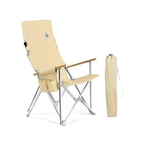 Foxcamp High Back Lightweight Portable Folding Camping Chair with Cup Holder, Dune - MSRP $70