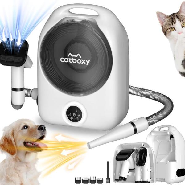 Pet Products - Catboxy 5-in-1 Dog Vacuum Grooming Kit, Baboni 3-Flaps Pet Door for Interior and Exterior - MSRP $2,063