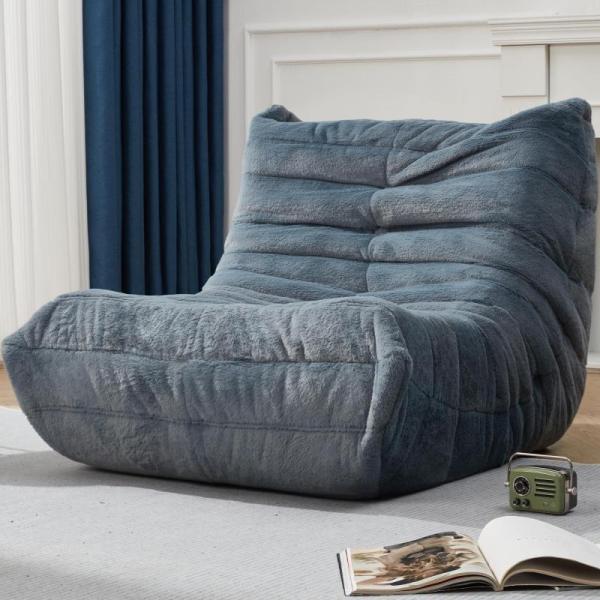 Furniture - Hobestluk Memory Foam Giant Bean Bag Sofa, Sinpedex 3-Tier Wooden Bookshelf for Kids - MSRP $2,320