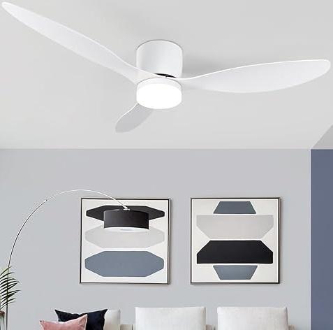 52 Inch Ceiling Fan with Light, Reversible DC Motor, Dimmable 3 Color Temperatures, Black - MSRP $79