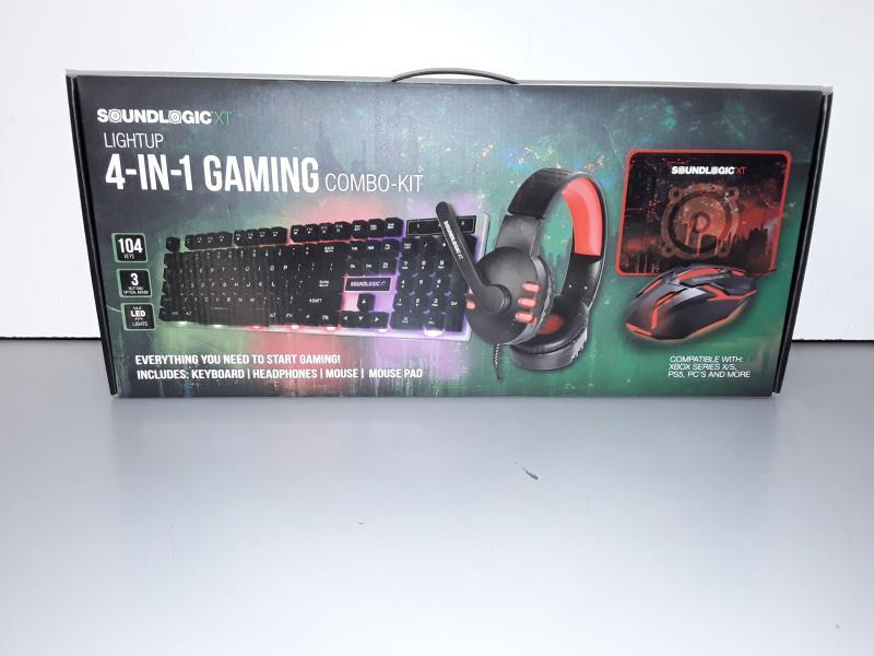 New - SoundLogicXT LIGHTUP 4-IN-1 Gaming Combo Kit - MSRP $59