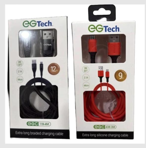 EG Tech 9ft & 12 Ft Micro Charging Cables