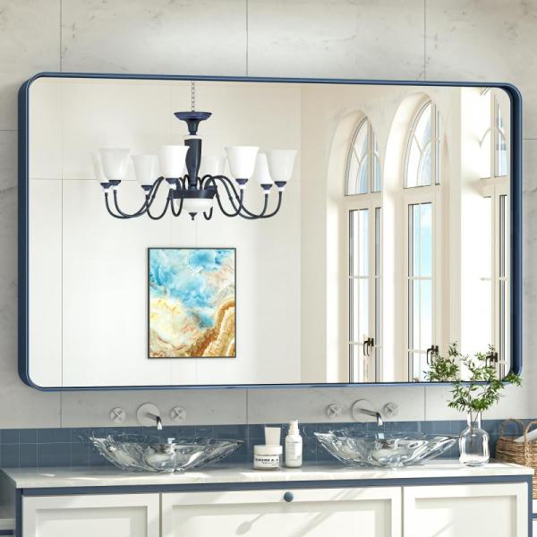 Home - TokeShimi 60x36 Blue Bathroom Vanity Mirror, Bathlink Medicine Cabinets - MSRP $1,874