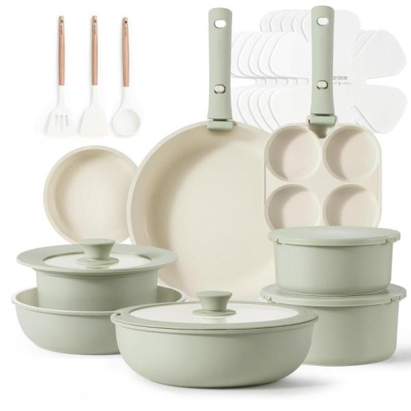 Kitchen - Carote 23pcs Pots and Pans Set Non Stick, Keurig K-Mini Coffee Maker - MSRP $7,980