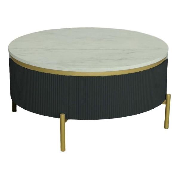 Furniture - Progressive Furniture Deco Round Cocktail Table, Acme Furniture Tinzud Office Chair - MSRP $4,886