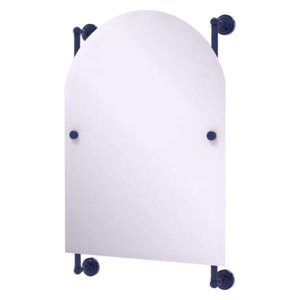Home - Allied Brass Prestige Skyline Round/Frameless Rail Mounted Mirror, MASTERPIECE Z1VS-1040 Canvas - MSRP $4,658