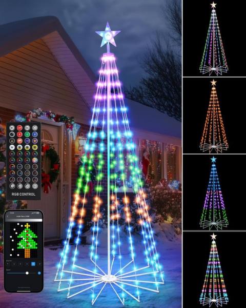 Home - Sucolite 6ft 265 LED Smart Cone Prelit Christmas Tree, CVHOUSE Queen 3pc Butterfly Bedding Set - MSRP $11,791