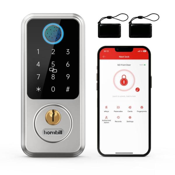 Home Improvement - hornbill Smart Keyless Entry Door Lock, OKELI 3pk Modern Mount Ceiling Light Fixtures - MSRP $12,110