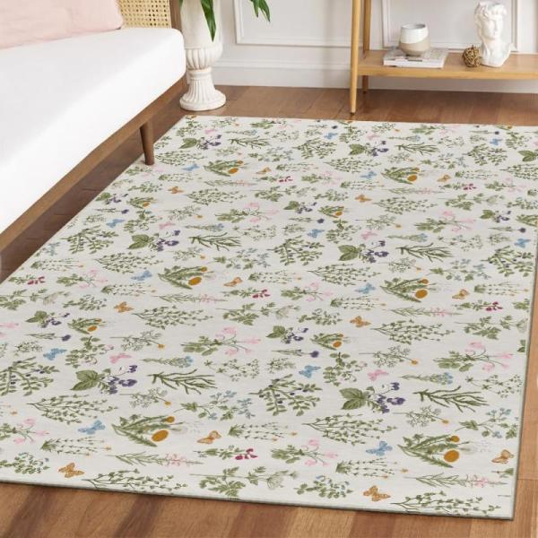 Furniture - Artoid Mode Wild Floral Antique Area Rugs, INGEROOM Area Rugs 6x9, Morebes Butterfly 5x7 Rug - MSRP $3,258