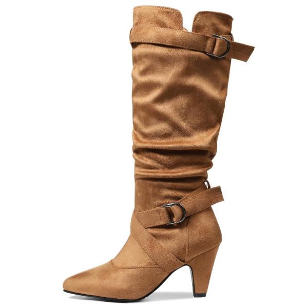 Apparel and Accessories - Tscoyuki Knee High Boots, Torotto Kids Suede Clogs Cork - MSRP $30,475