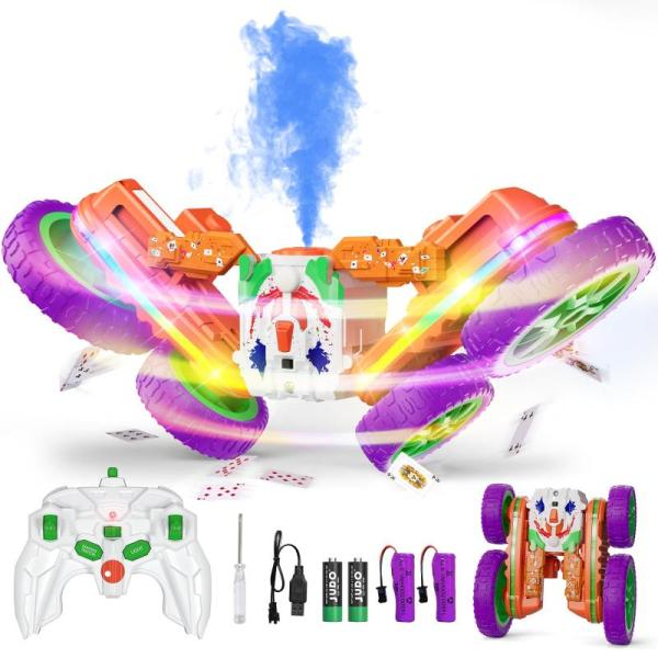 Toy - Terucle 4WD RC Stunt Car w/ Cool Spray & Lights, RODNM Christmas Train Set w/ Smoke, Lights & Sound - MSRP $6,727