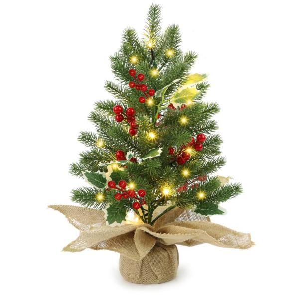 Home - Blissun 17" Mini Christmas Artificial Tree with Lights, GOODLYGHTS 50pc Xmas Ball Tree Ornaments - MSRP $15,092