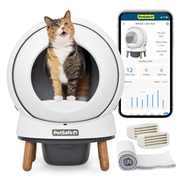 Pet Products - PetSafe Self-Cleaning Cat Litter Box, Yaheetech 36" H Extra Tall Freestanding Pet Gate - MSRP $1,945
