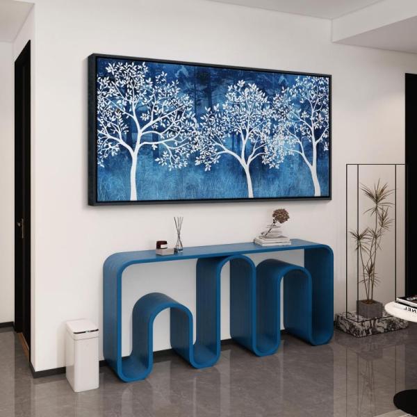 Home - CHATYOUNG 29" x 58" Blue White Forest Wall Art, YARUITU 20" x 40" Black & White Forest Wall Art - MSRP $3,597