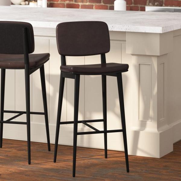 Furniture - Taylor & Logan Verta Contoured Faux Leather Bar Stools, Simplihome Corina Dining Chair Set - MSRP $2,561