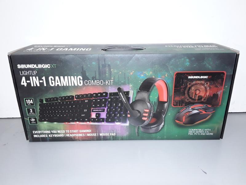 New - SoundLogicXT LIGHTUP 4-IN-1 Gaming Combo Kit - MSRP $59