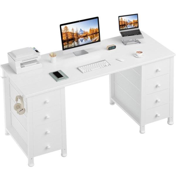 Furniture - Computer Desk with Drawers, Bedsnus King Size Bed Frame - MSRP $1,296