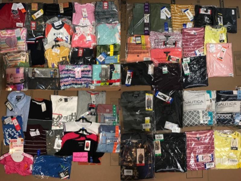 Men, Women & Children Assorted Apparel by Famous Brands 200 Pcs