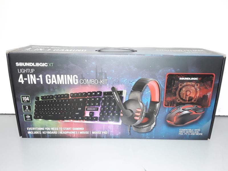 New - SoundLogicXT LIGHTUP 4-IN-1 Gaming Combo Kit - MSRP $59
