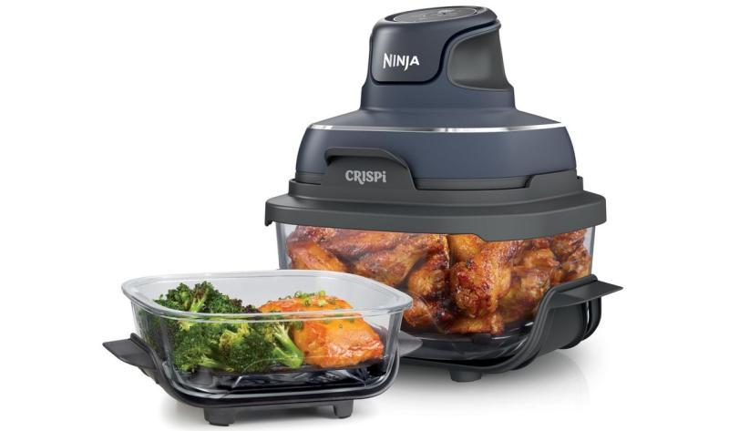Ninja Crispi 4-in-1 Portable Glass Air Fryer, 4QT & 6 Cup Glass Containers with Storage Lids - MSRP $159