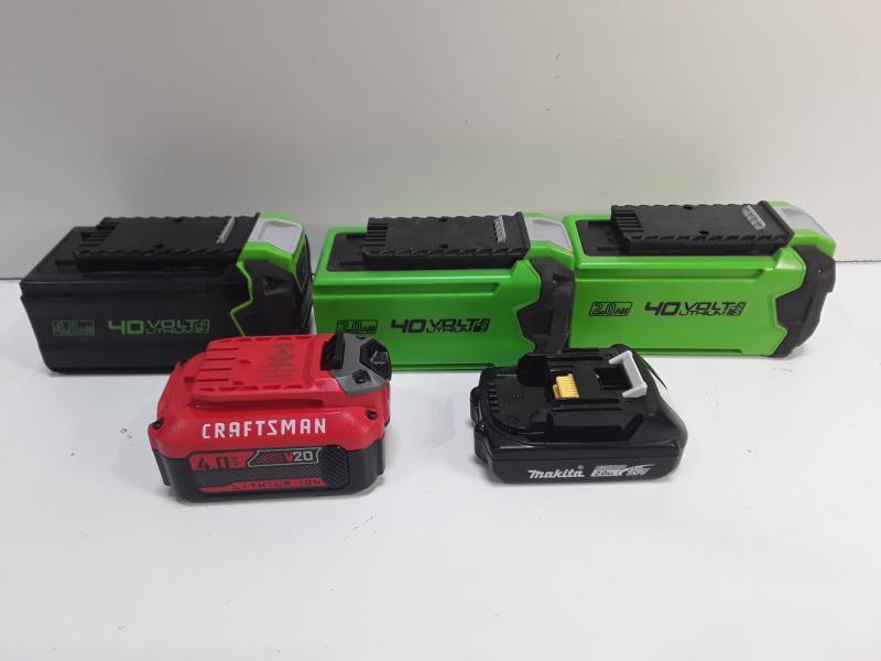 Salvage Assorted Power Tool Batteries - MSRP $89