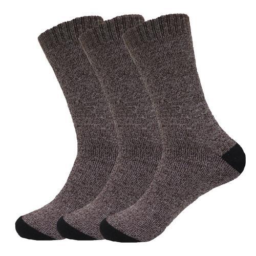 10 DOZ Blue & Brown Mens Boot Crew Winter Socks