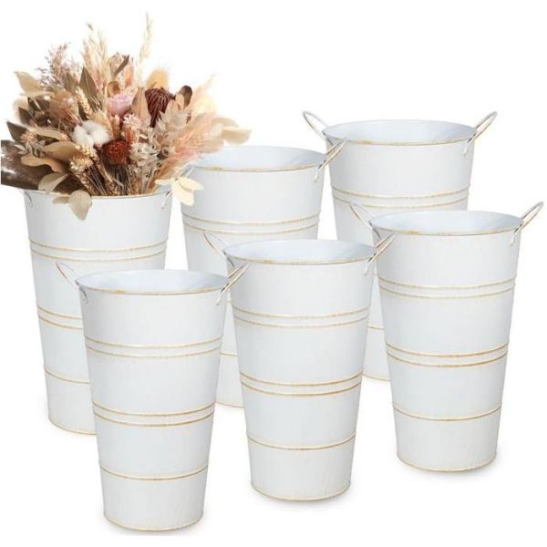 Home - vensovo 12" 6pc Galvanized Metal Vases for Flowers, Syalife King Plush Fluffy Shaggy Comforter Set - MSRP $1,612