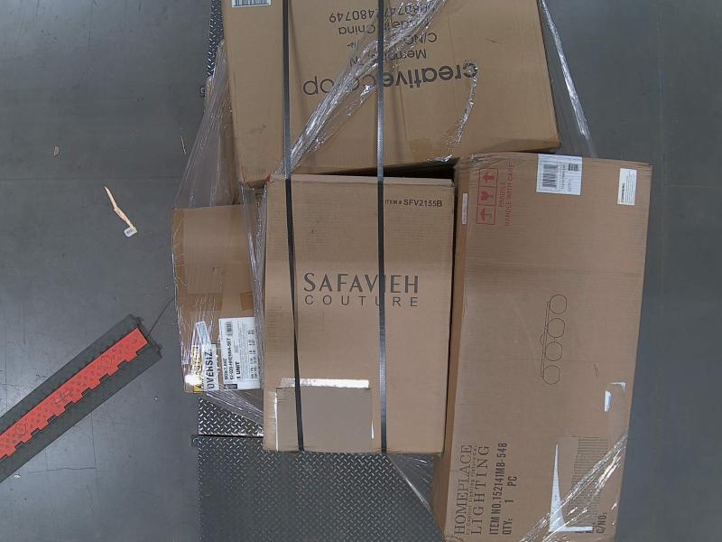 Furniture - Upholstered 3-Seater Sofa, Gracie Modern Bar Stool, Safavieh Accent Table Nightstand - Est Retail $3,509