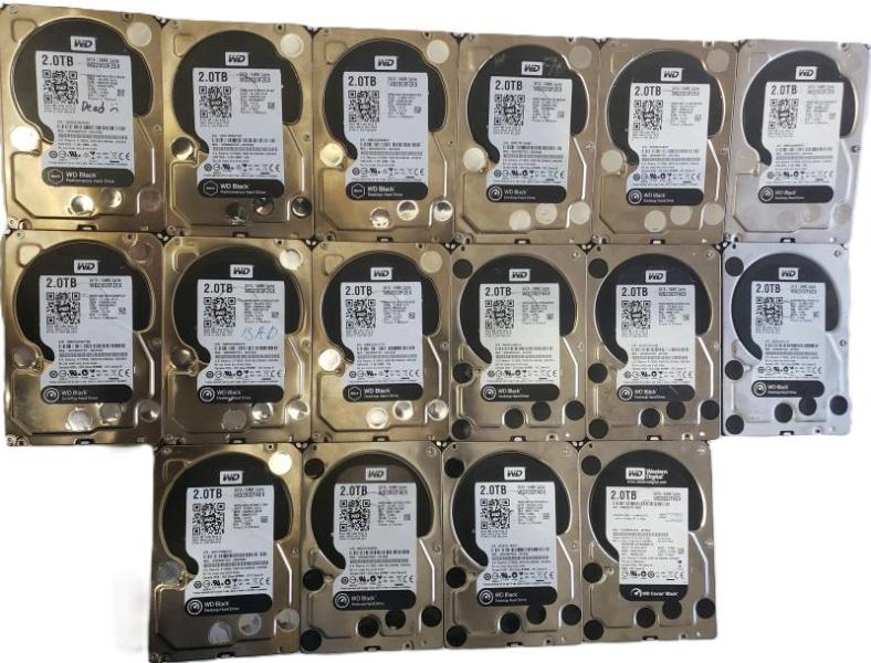 HARD DRIVES - WESTERN DIGITAL, TOSHIBA, HITACHI - 2TB 3.5" SATA DRIVES