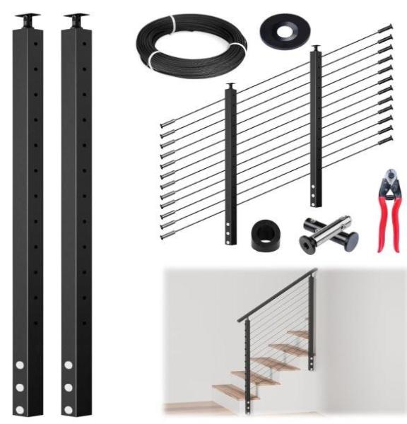 General Merch - Muzata 5-10FT Modular Mount Cable Railing Kit, Zep Hardwood & Laminate Floor Cleaner - MSRP $1,604