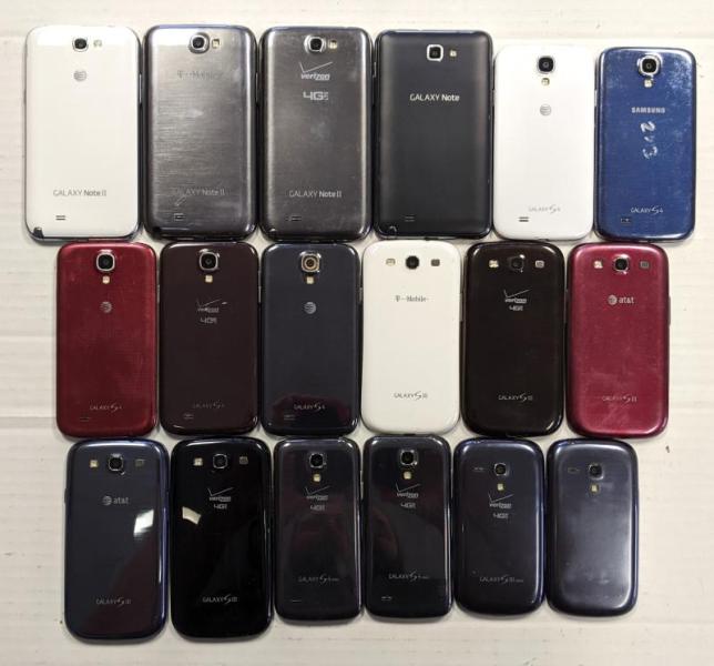 Samsung Galaxy S3, S4, Note 2, 118 Units, Refurbished, MSRP $74,050