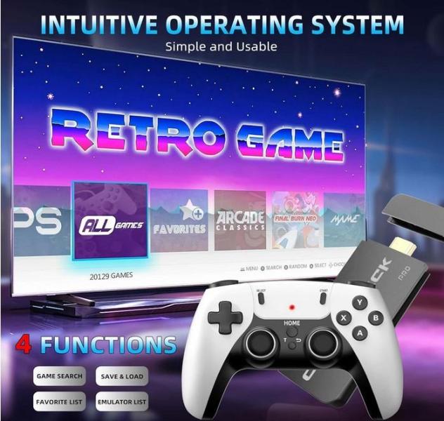 BADGOAL Retro Game Console Stick, with Over 20,000 Games and 23 Emulators & 2 Wireless Controllers - MSRP $78