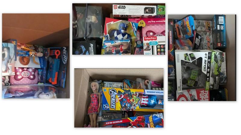 Legos, Toys from Hot Wheels, Barbie and more