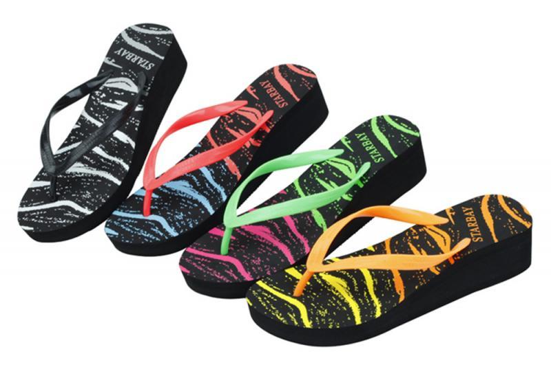 Ladies' Platform Wedge Sandals, Neon Summer