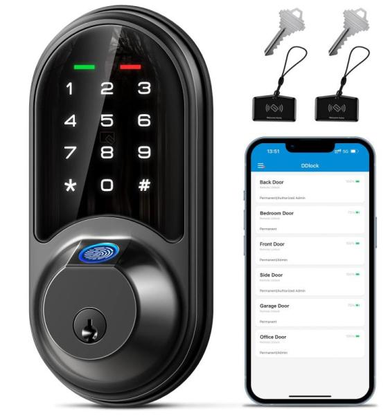 Home Improvement - Veise Fingerprint Door Lock Set, Smart Locks, SMONET Smart Keyless Entry Door Lock - MSRP $11,441