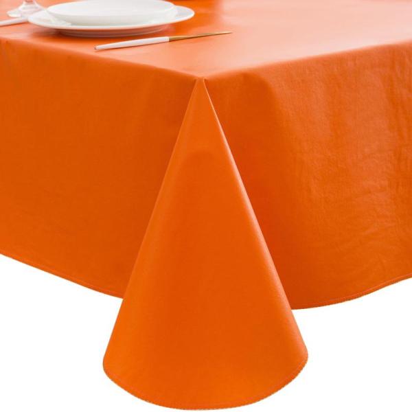 Home - LIBERECOO 60" x 102" Orange Vinyl Tablecloth, Chanasya 50" x 65" Embossed Faux Fur Throw Blanket - MSRP $7,782
