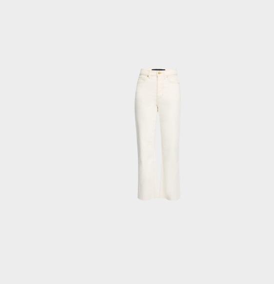 Veronica Beard Dylan Straight-Leg Jean Ecru & Assorted Apparel - Original MSRP $865