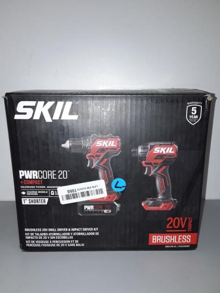 Skil POWERCORE 20 Brushless 20V Compact Drill Driver & Impact Driver Kit - MSRP $146