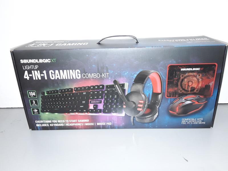 New - SoundLogicXT LIGHTUP 4-IN-1 Gaming Combo Kit - MSRP $59