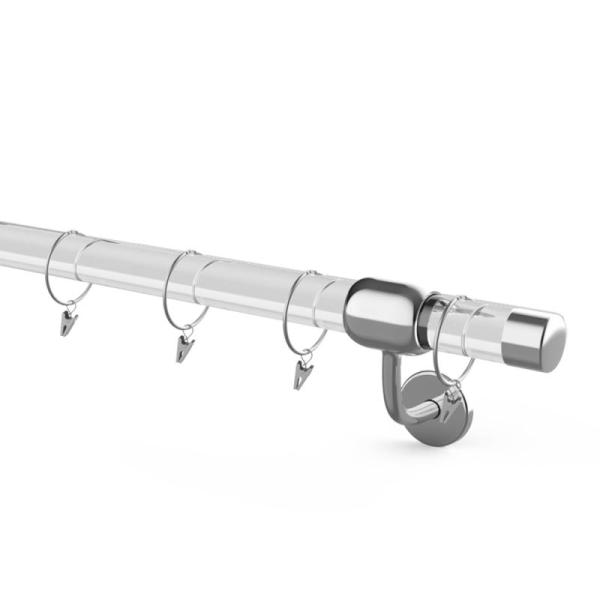 Coocure Silver 4ft Acrylic Curtain Rod, 1 1/2"diameter - MSRP $83