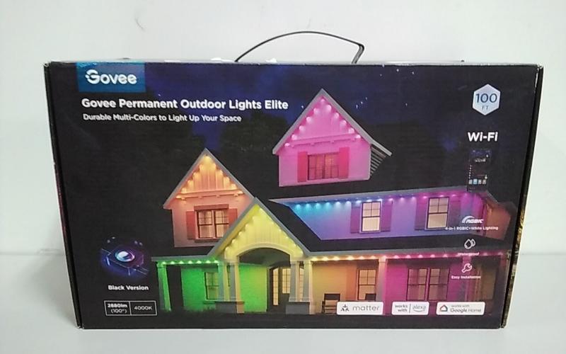NEW - Govee 100ft RGBICW Black Permanent Outdoor Lights Elite - Est Retail $299