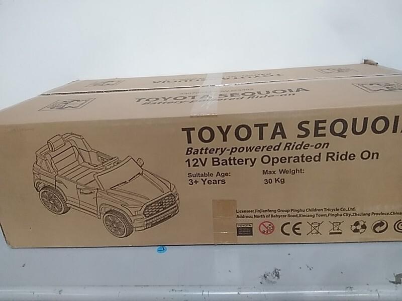 12V Toyota Sequoia Ride-On Car with Remote Control, LED Lights, 3 Speeds, Music, Horn - MSRP $152