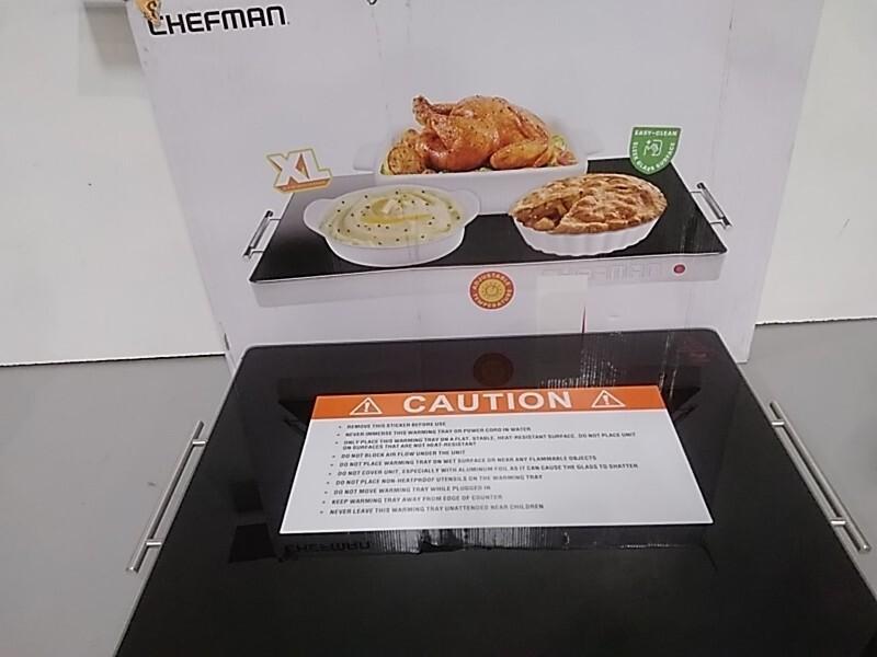 Chefman Electric Warming Tray with Adjustable Temperature Control, Glass 21" x 16" Surface, Black - MSRP $79
