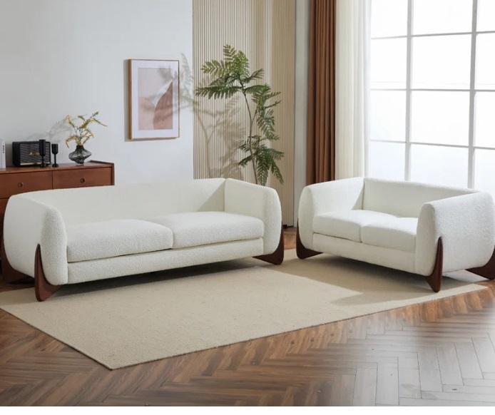 TRUCKLOAD - Furniture - Mariyan Boucle Upholst. 3-seater Sofa/Loveseat, Daltry 11pc Outdoor Wicker Set - MSRP $40,597