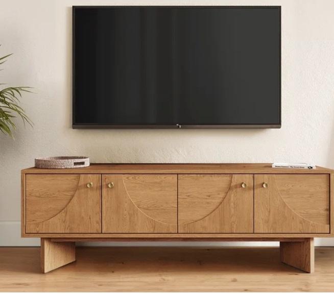 TRUCKLOAD - Housewares - Corrigan Studio Oak Wood Malyun 65" TV Stand, Kasem Server w/Sideboard - MSRP $22,271