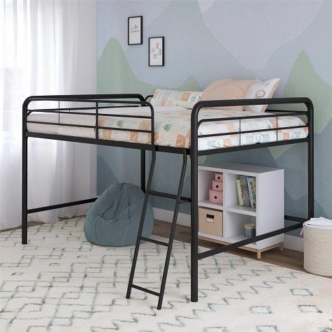Furniture - DHP Jett Junior Full Metal Loft Bed, MS Small Space Twin over Twin Junior Bunk Bed - MSRP $929