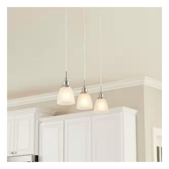 Lighting & Electrical - Hampton Bay Riverbrook 1-Light Brushed Nickel Mini Pendants - Est Retail $1,664- 1plt
