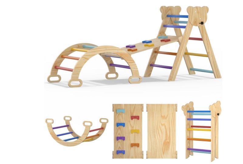 Large Pikler 5 in 1 Foldable Indoor Baby Climbing Gym - MSRP $99