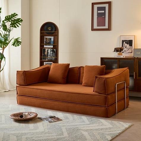 TRUCKLOAD Furniture- Ivy Bronx Sicilia Foldable Corduroy Sleeper Sofa, Haaken Furniture Iris Dining Table -MSRP $22,532