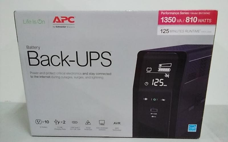 NEW - APC Back-UPS Pro 10-Outlet Tower Uninterruptible Power Supply, 1,350VA/810 Watts, BN1350M2 - MSRP $182